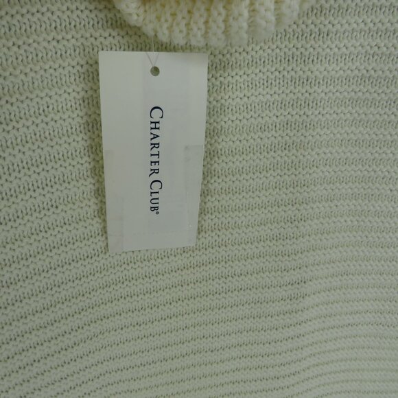 Charter Club Vanilla Bean Medium V-Neck Ribbed Pullover Sweater NWT $69.50 - Picture 6 of 6